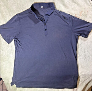 Lululemon Men’s Evolution Soft Jersey Short Sleeve Navy Blue Polo XXL